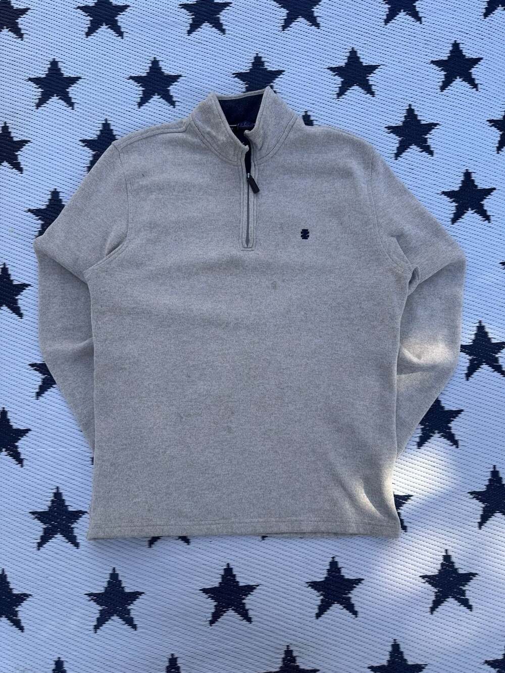 IZOD Heather Oatmeal Ribbed Quarter-Zip Pullover Sweater XL - Picture 1 of 6